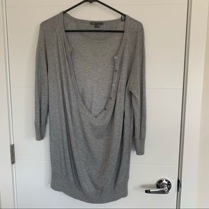 Vince Grey Cashmere scoop neck sweater w/ buttons
